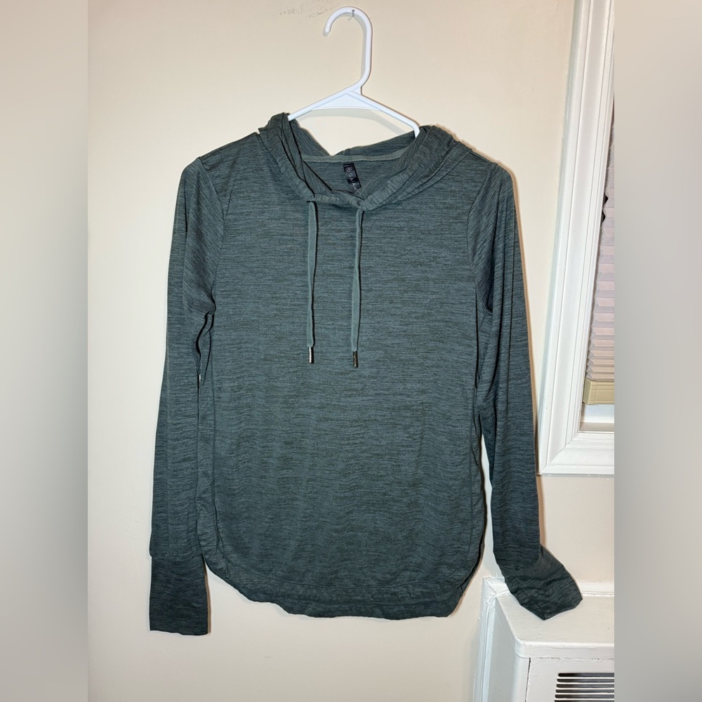 GAIAM Active Running Active Green Hooded Long Sleeved Hooded Sweater Shirt Small